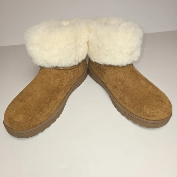 White Mountain Women's Faux Fur Lined Suede Ankle Booties Size 10 - Picture 11 of 14